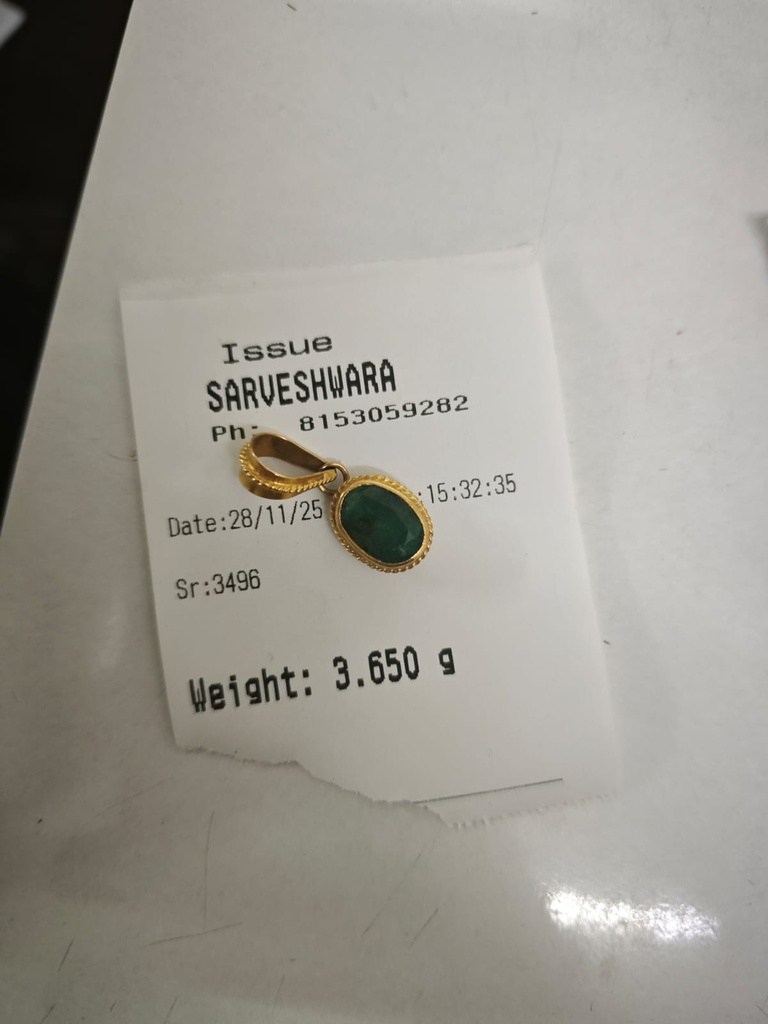 CHANGE THE PENDENT STONE WITH RING AND ADD THE STONE BORDER TO THE RING
MELTING 22KT