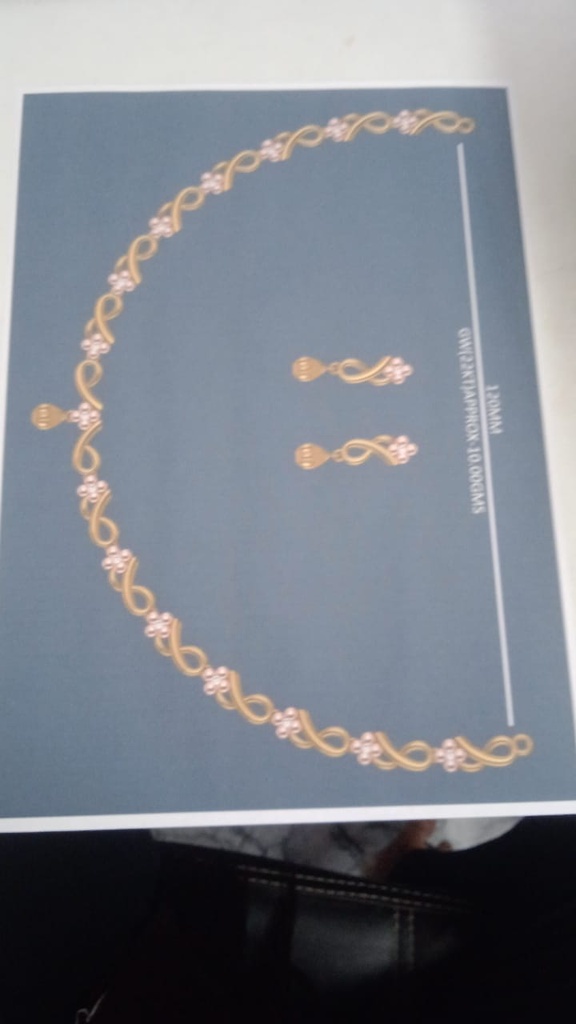 1weight range same as mentioned in photo
18kt rose gold rodium and yellow gold set with earrings.